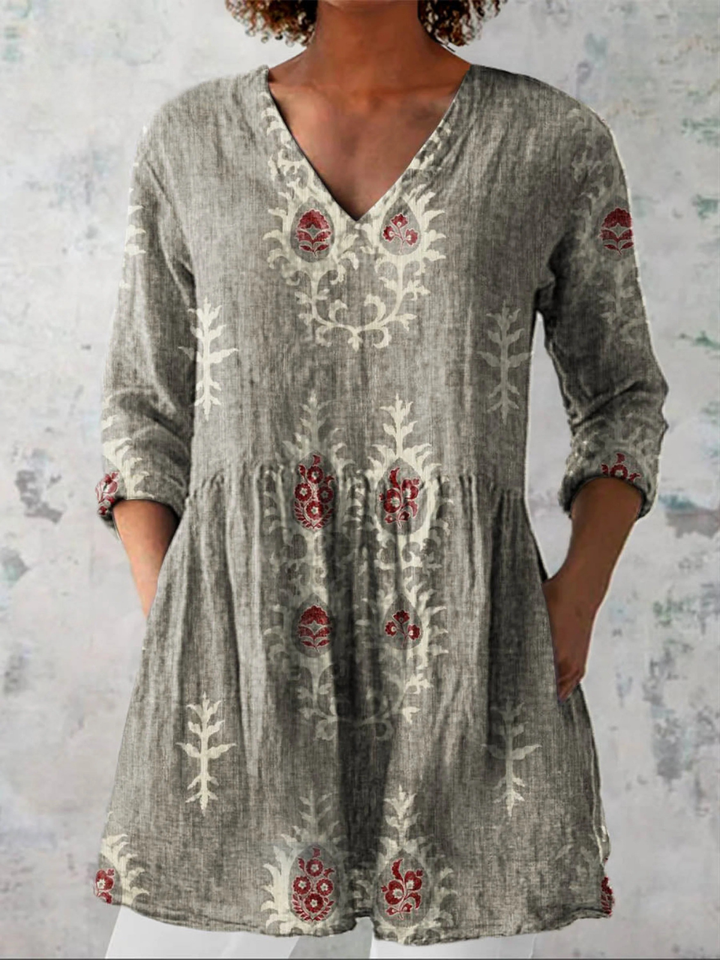 Elise | Long Sleeve Blouse with V-Neck