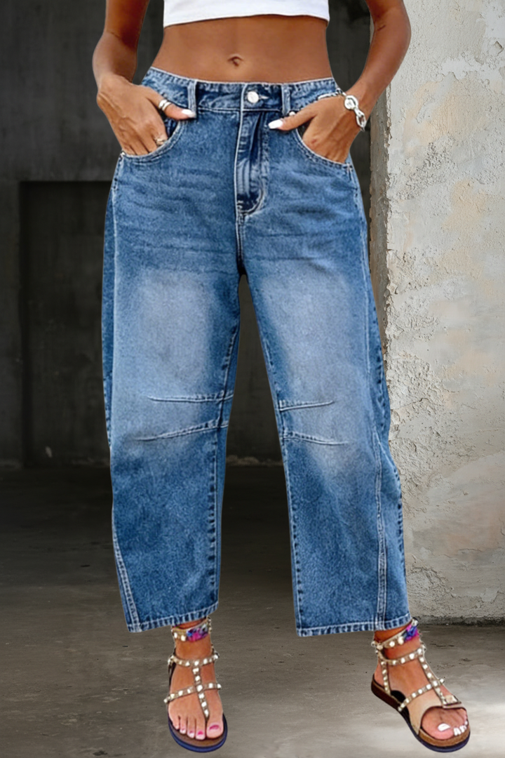 Linda | Pantalon en Jean Évasé Décontracté