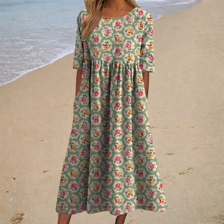 Aurélie | Robe Midi Élégante et Romantique
