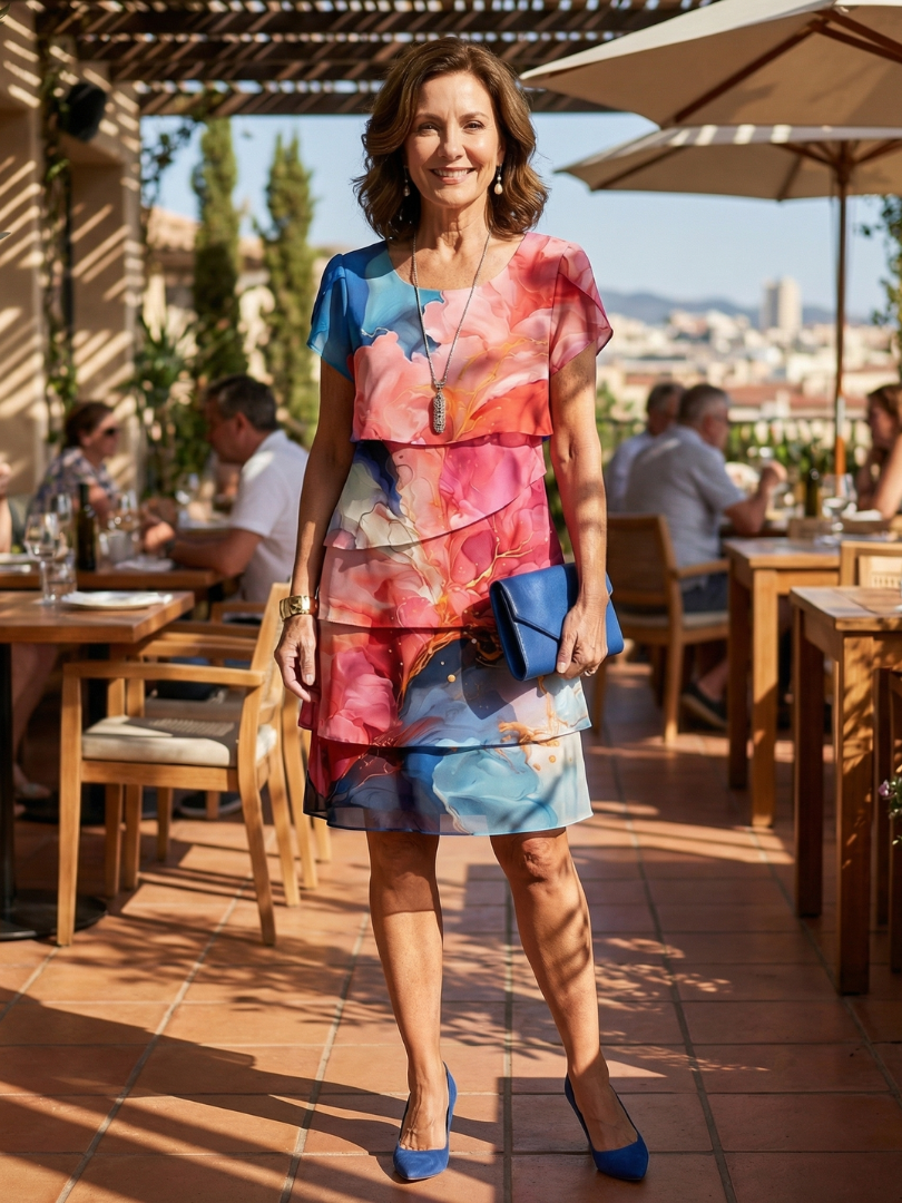 Maeve | Robe fluide imprimé artistique