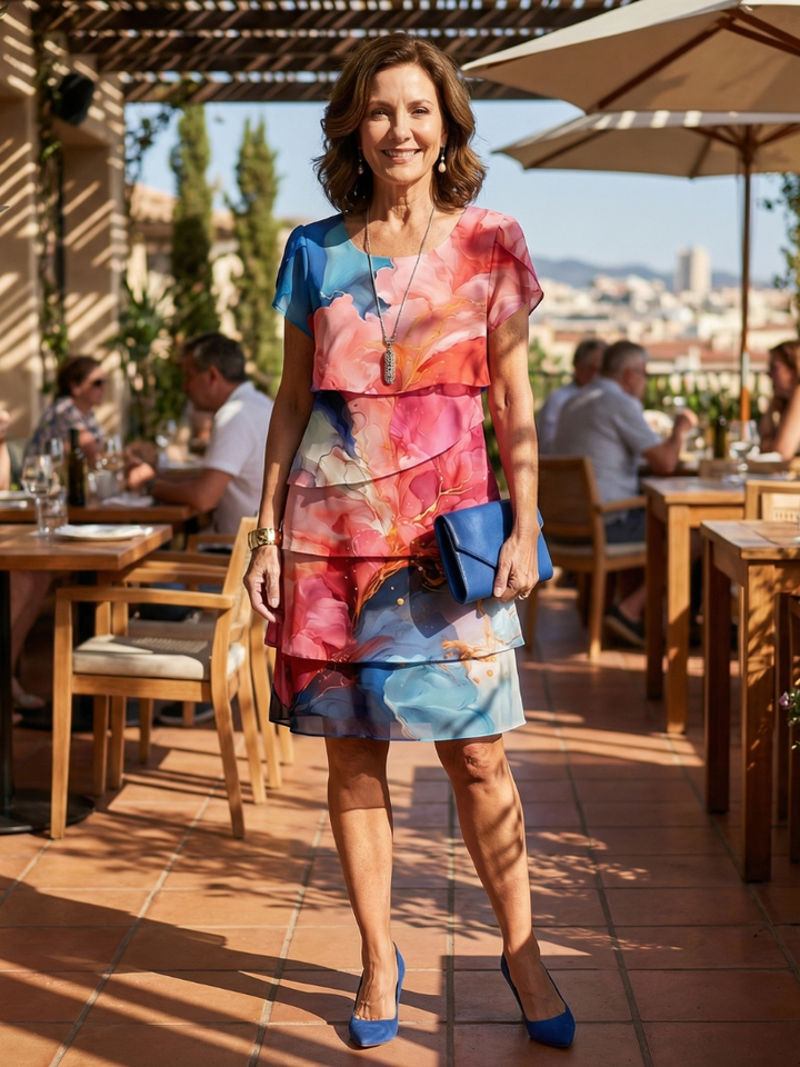 Maeve | Robe fluide imprimé artistique