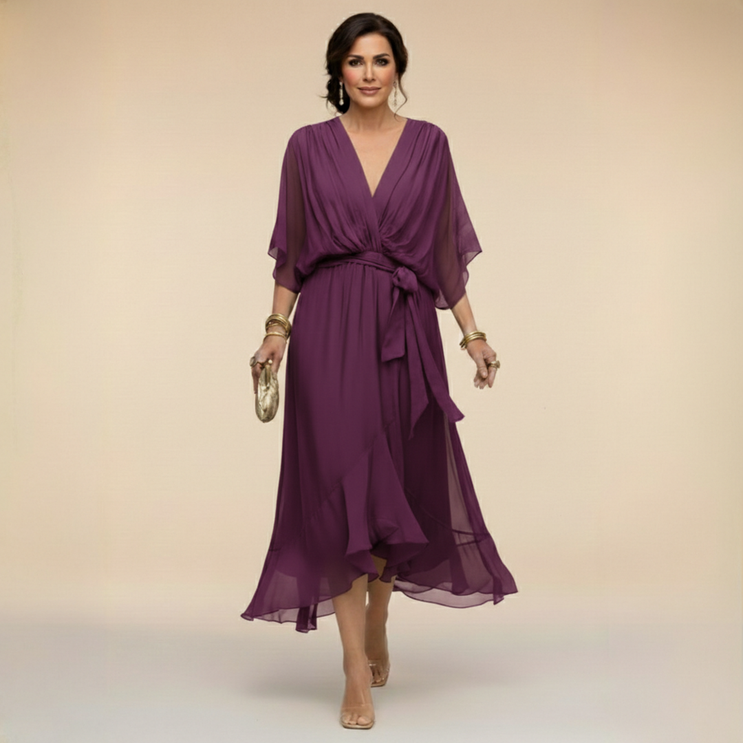 Opal™ | Élégante Robe Midi à Col V