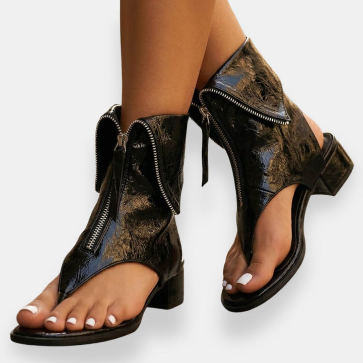 Nicole | Sandales métalliques avec zip