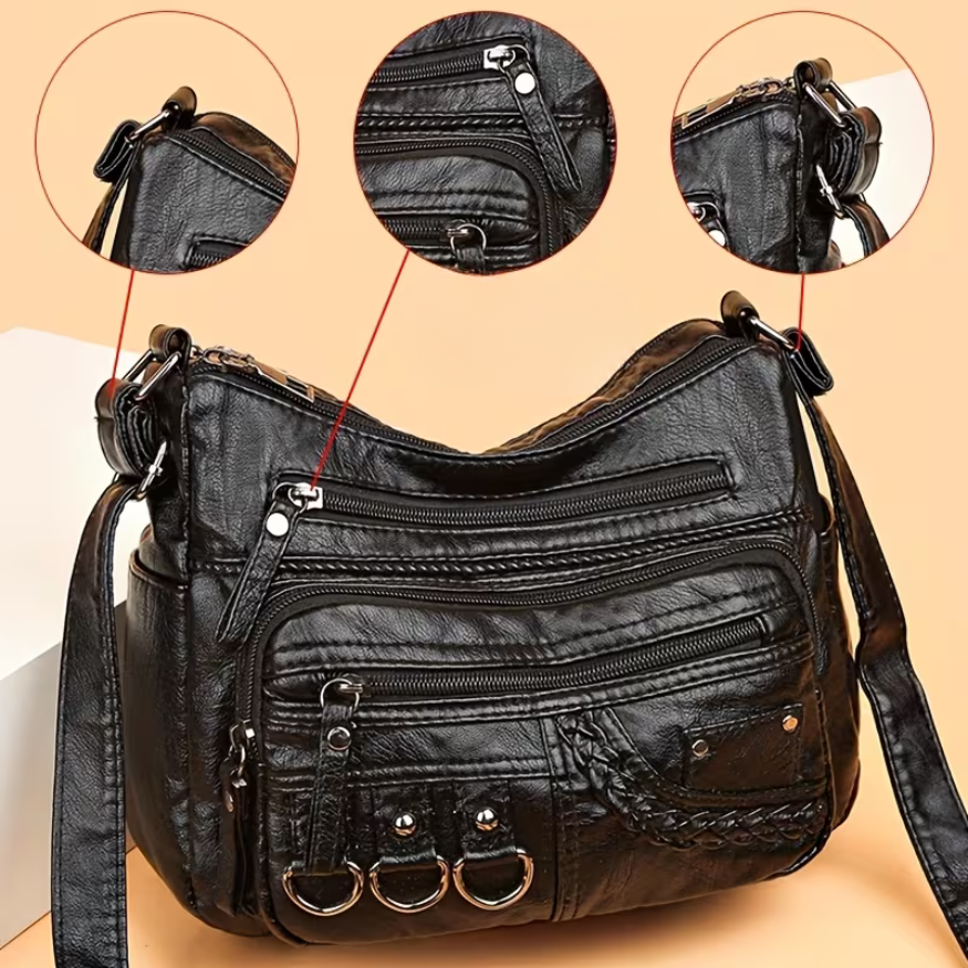 Elara | Sac à bandoulière en cuir spacieux – Tout ce qu'il vous faut, rien de superflu