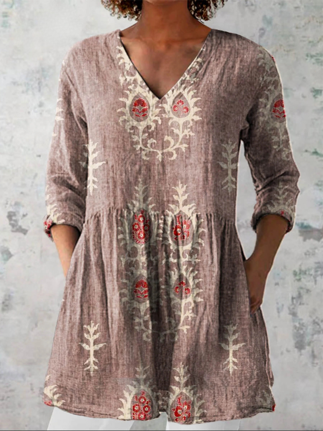 Elise | Long Sleeve Blouse with V-Neck