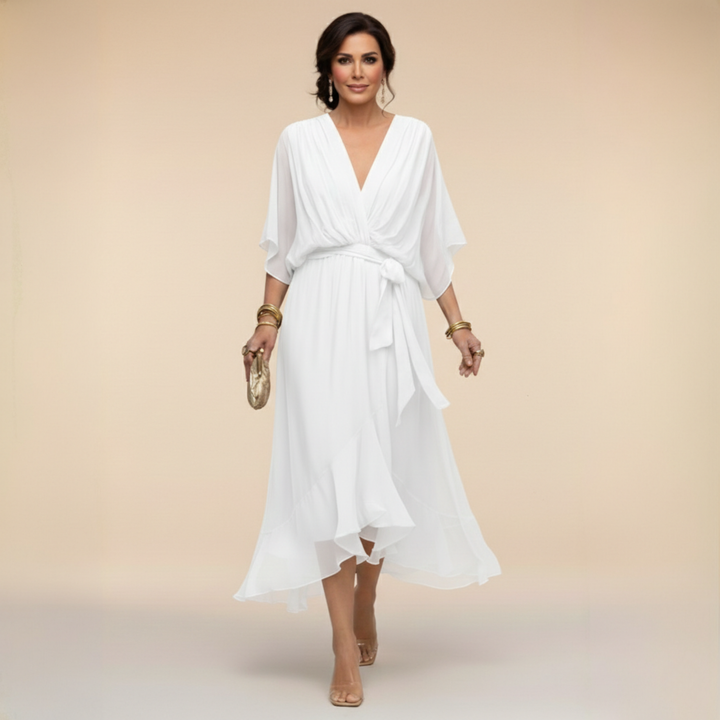 Opal™ | Élégante Robe Midi à Col V