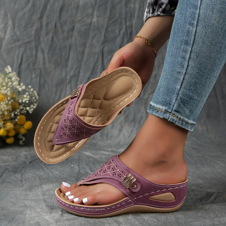 Élodie - Sandales compensées à entredoigt pour femme