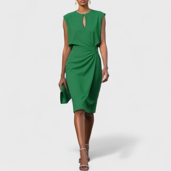 Aurélia | Robe midi drapée élégante
