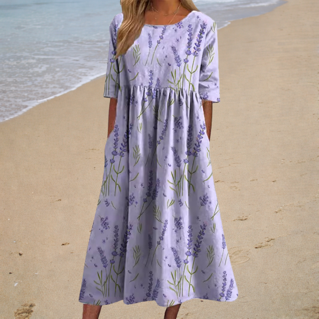 Aurélie | Robe Midi Élégante et Romantique
