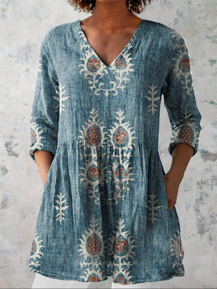 Elise | Long Sleeve Blouse with V-Neck