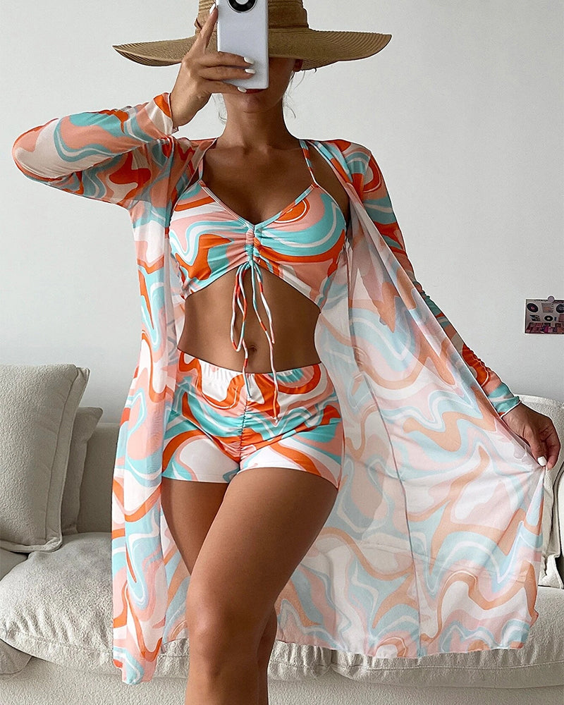 Laluna® | Ensemble de bikini 3 pièces à motif