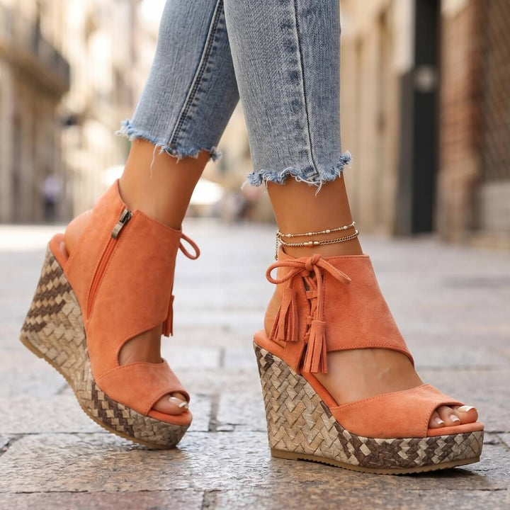Aveline | Sandales compensées à lacets