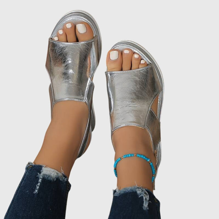 Veronica | Sandales Orthopédiques Argentées