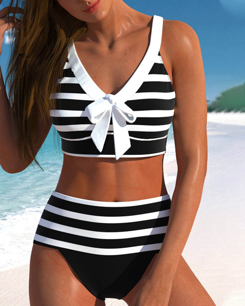 Laluna® | Haute Taille Bikini Rayé