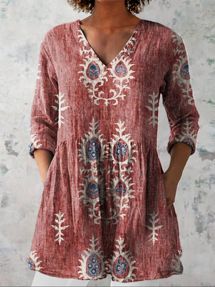 Elise | Long Sleeve Blouse with V-Neck