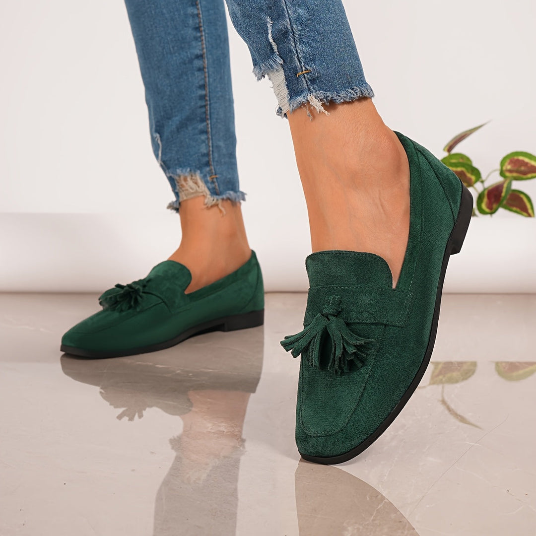 Mocassins Bleu Marine Confortables avec Talon Plat