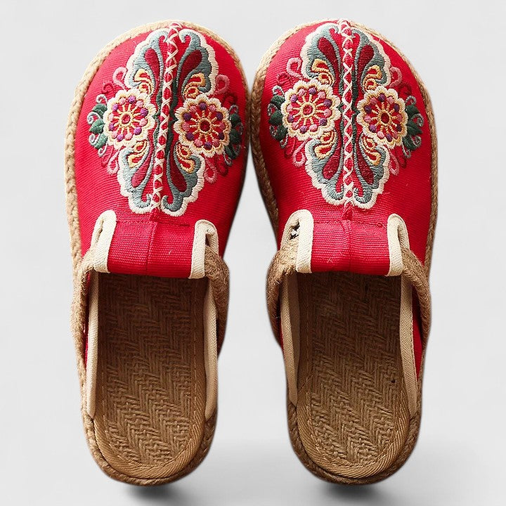 Marousse | Confortables Mules Florales Artisanales