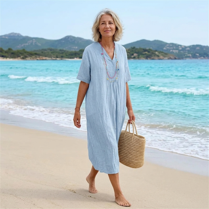 Silvana™ | Robe Maxi Texturée Décontractée