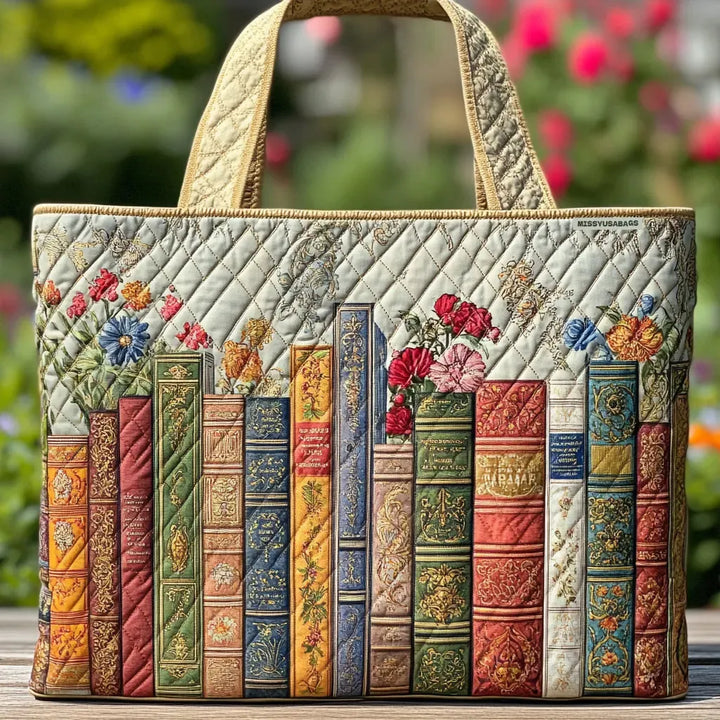 Sac fourre-tout matelassé - Bibliothèque enchantée