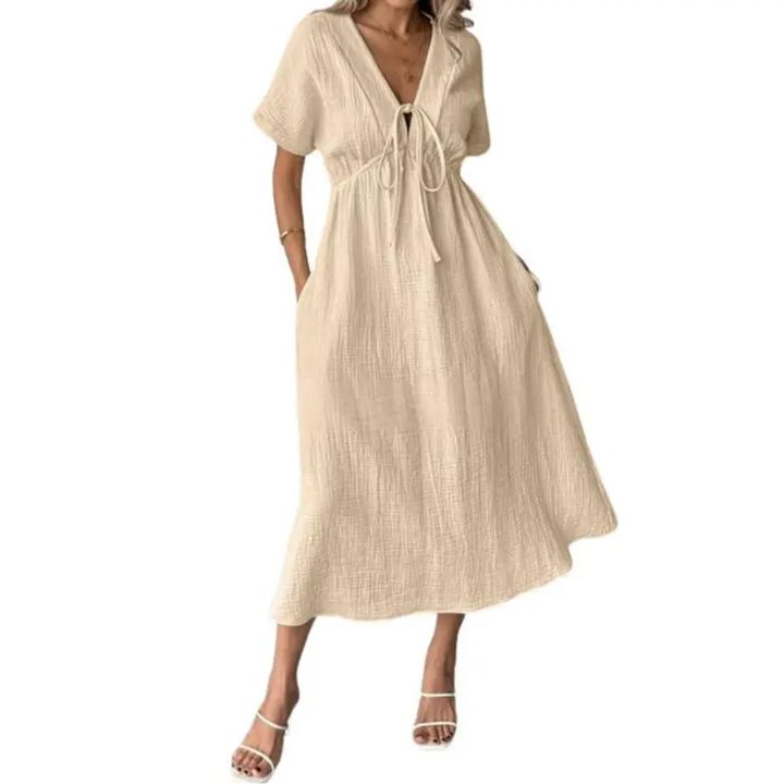 BREEANNE™ – Robe Maxi Décontractée à Col V