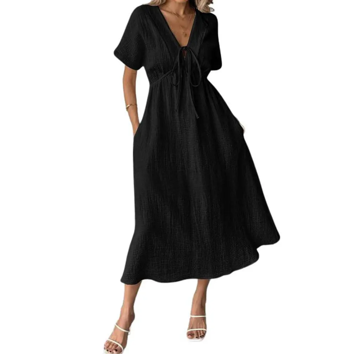 BREEANNE™ – Robe Maxi Décontractée à Col V