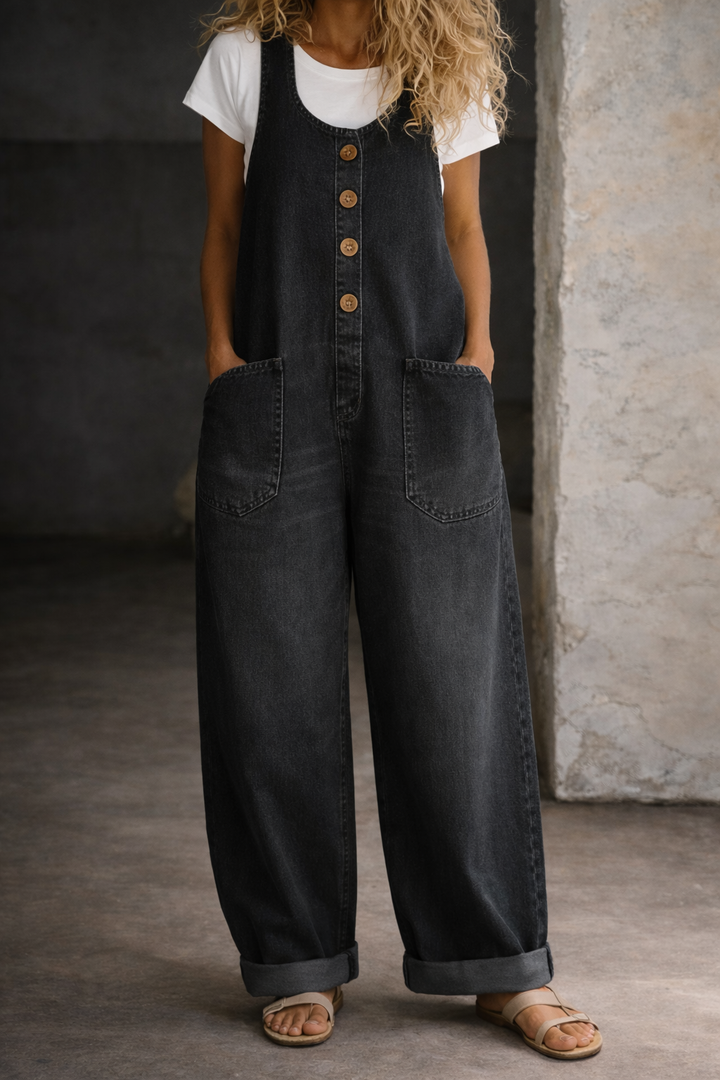 Bethany | Salopette en denim vintage en coton lavé