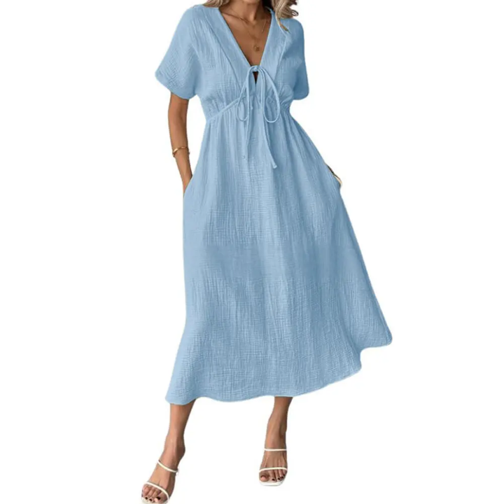 BREEANNE™ – Robe Maxi Décontractée à Col V