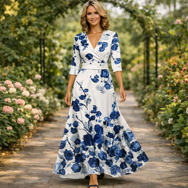 Lillian | Robe longue fluide portefeuille