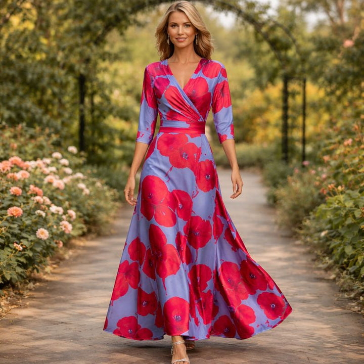 Lillian | Robe longue fluide portefeuille