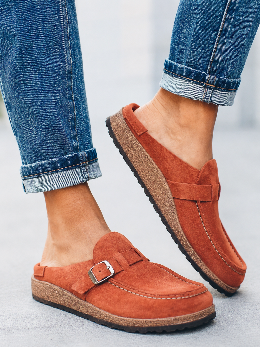 Camille | Mules Boucle Suédé Quotidiennes