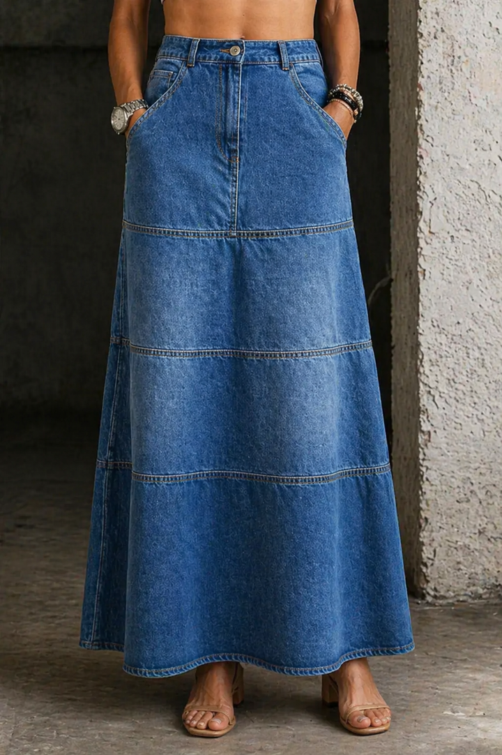 Mary | Mi-Longue Jupe en Jean