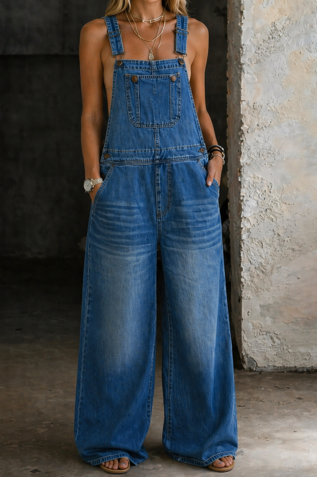 Harper | Combinaison en Jean avec Taille Élastique