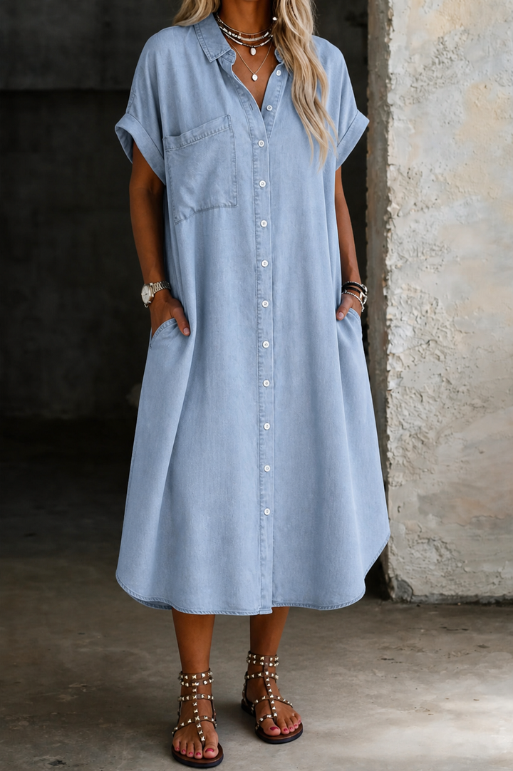 Karen | Légère Robe Chemise en Denim