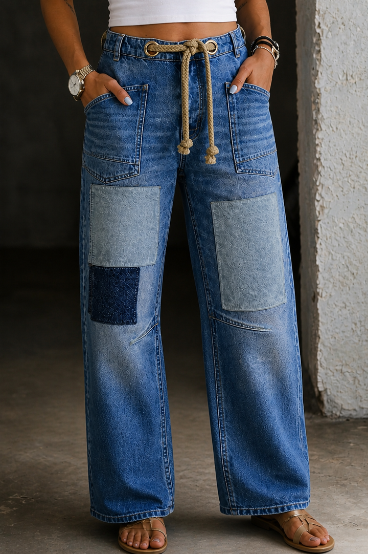 Margaret | Pantalon en patchwork avec cordon de serrage