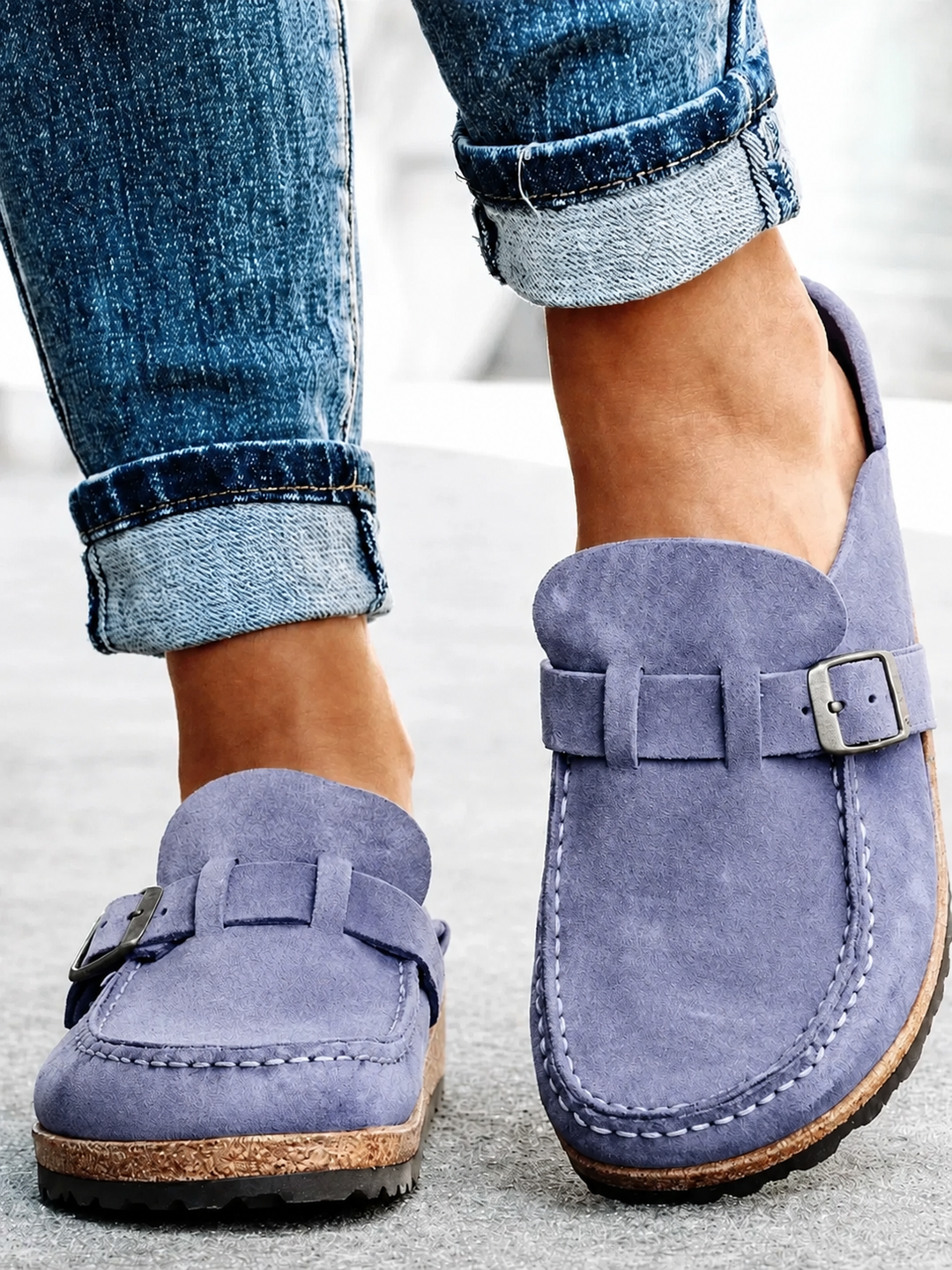 Camille | Mules Boucle Suédé Quotidiennes