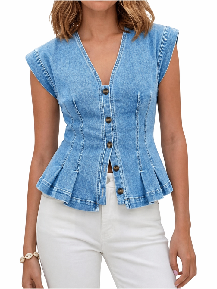 Viera | Débardeur en Denim à Col V
