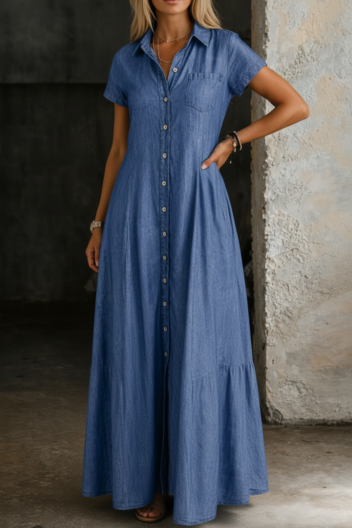 Eliza | Long Denim Robe