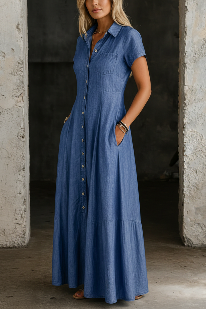 Eliza | Long Denim Robe