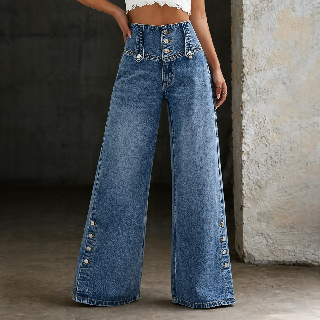 Mia | Jeans Taille Haute avec Fentes