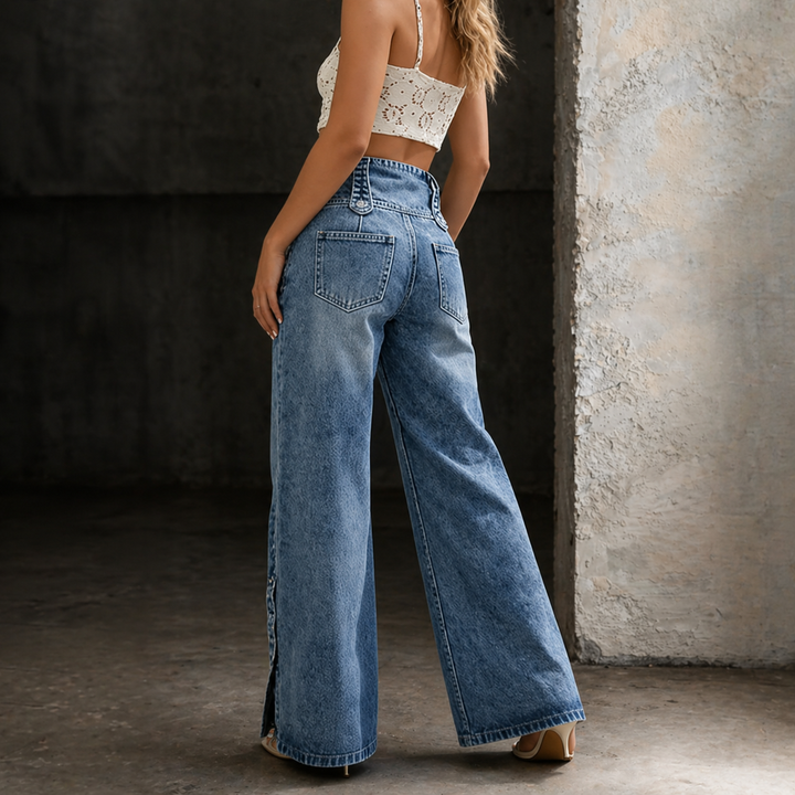Mia | Jeans Taille Haute avec Fentes