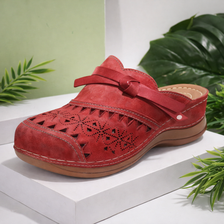 Nicholle | Mules à Plaque avec Nœud Découpé