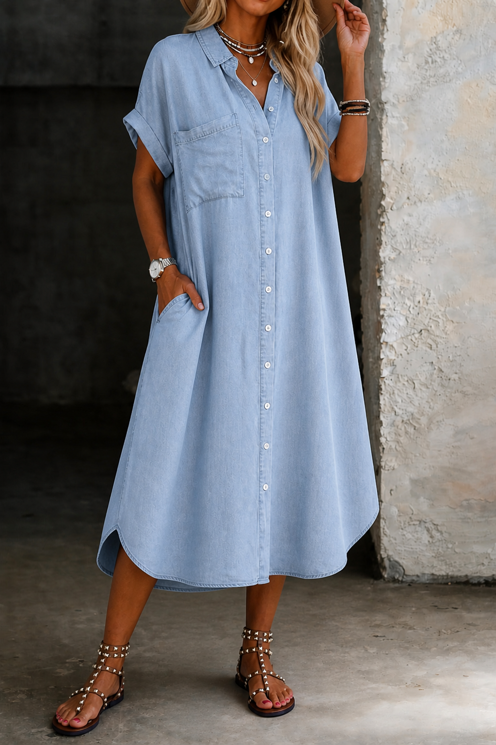Karen | Légère Robe Chemise en Denim