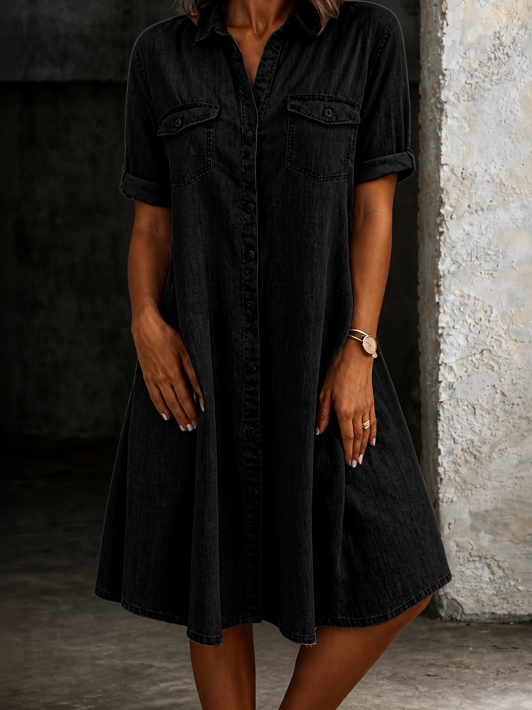 Patricia | Robe Midi en Jean au Style Décontracté