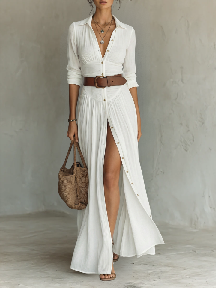 Daria™ | Robe Maxi Boutonnée Élégante