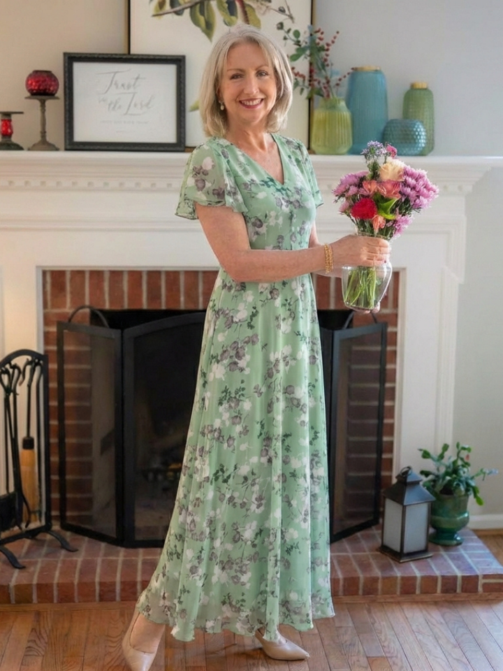 Cassidy | Robe longue fluide imprimé floral