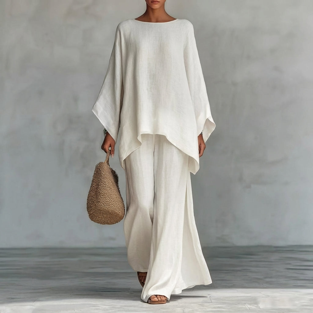 Cristina | Ensemble Deux Pièces à Manches Longues et Pantalon Évasé