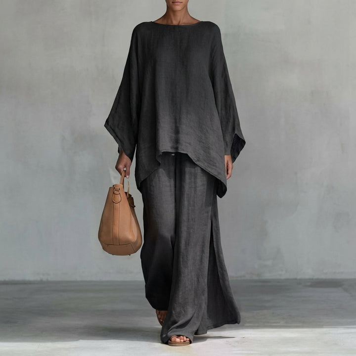 Cristina | Ensemble Deux Pièces à Manches Longues et Pantalon Évasé