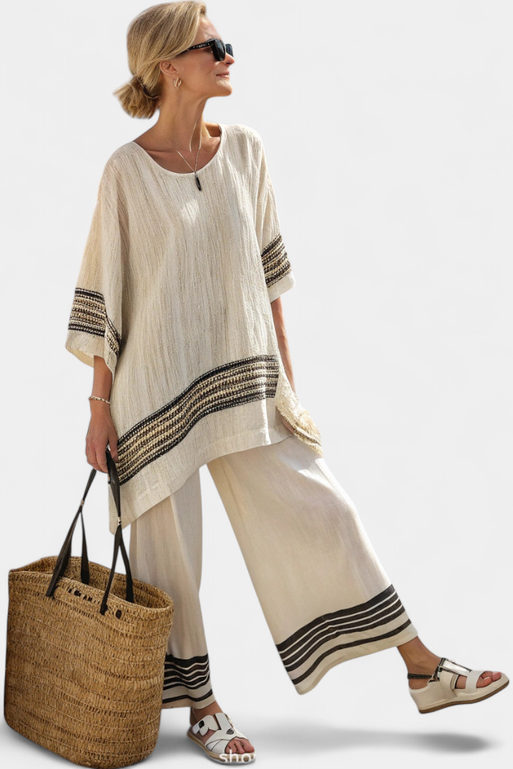 Anzaleira | Ensemble rayé élégant
