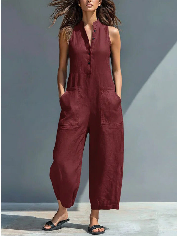 Cecelia™ | Sans Manches Combinaison Mandarin