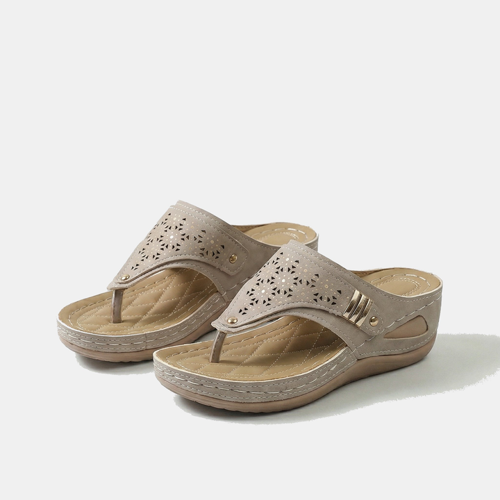 Élodie - Sandales compensées à entredoigt pour femme